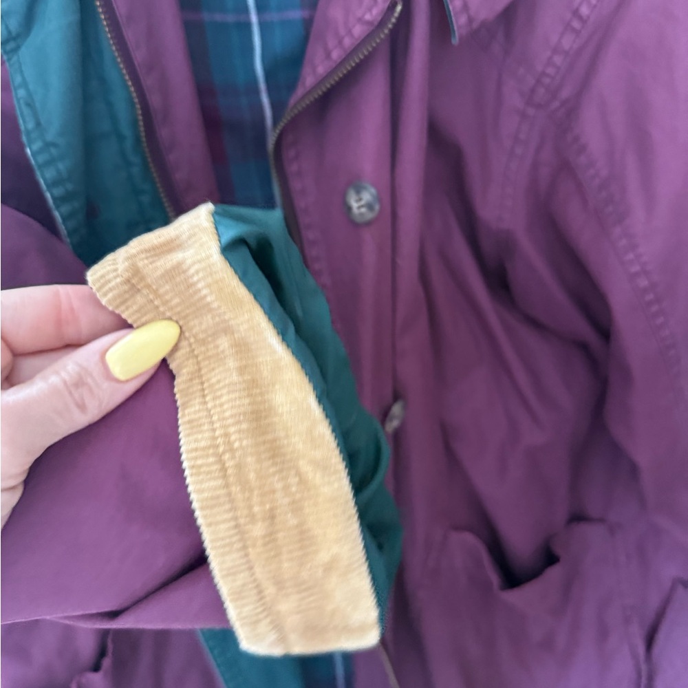 Women's Burgundy Jacket with Tan Collar - Picture 5 of 6